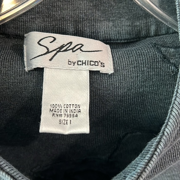 Chico's - size 1, Blue Gray Cotton Jacket - Picture 2 of 8